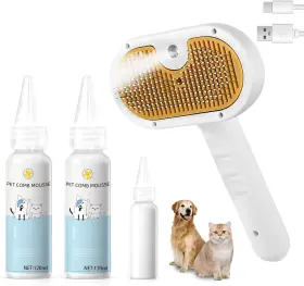 705353102899 VVWVVW Pet Steam Brush Dog Cat Spray Hair Comb