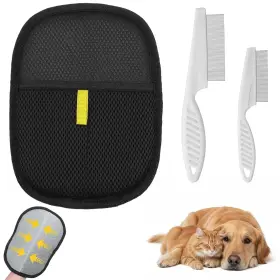 5097DBRG9576 WANMU Pet Hair Removal Gloves Cats Dogs Remover