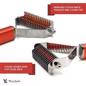 850024496620 WARREN LONDON Dematting Rake Dog Brush Shedding #3