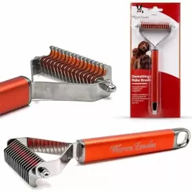 850024496620 WARREN LONDON Dematting Rake Dog Brush Shedding