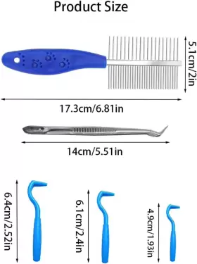 313111395324 WAXXY Tick Remover Tool Set Flea Combs Tweezers #2