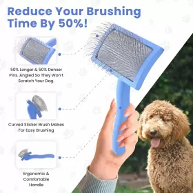 065017206079 WE LOVE DOODLES Dog Slicker Brush Pet Hair #2