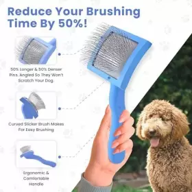 065017206086 WE LOVE DOODLES Dog Slicker Brush Pet Hair #2