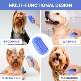 065017206116 WE LOVE DOODLES Dog Bath Brush Pet Rubber Shower #2