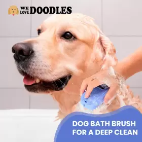 065017206116 WE LOVE DOODLES Dog Bath Brush Pet Rubber Shower #3