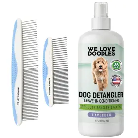 We Love Doodles 065017206840 Dog Comb 2 Packs And Lavender Detangler Spray 16oz Pet Groomi