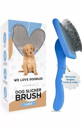 195893758814 WE LOVE DOODLES Dog Slicker Brush Pet Hair Pin