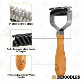 196852108022 WE LOVE DOODLES Pet Dematting Comb Dogs Cats #2