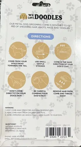 197644237234 WE LOVE DOODLES Pack Dog Combs Shedding Knots #2