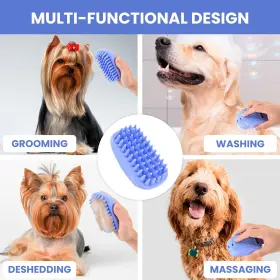 445000612694 WE LOVE DOODLES Dog Bath Brush Pet Rubber Shower #2