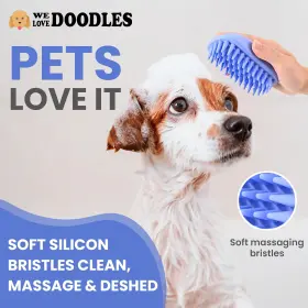 445000612694 WE LOVE DOODLES Dog Bath Brush Pet Rubber Shower #3