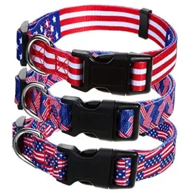 WEEWOODAY-COLLAR-2156 WEEWOODAY American Flag Dog Collars Pet