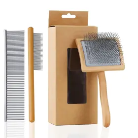 313039579585 WERDUOLAND Ergonomic Slicker Brush Haired Dogs