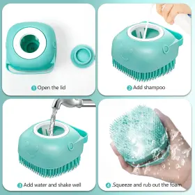 445020659648 WHITEONE Pet Dog Bath Brush Gentle Soap Silicone #3