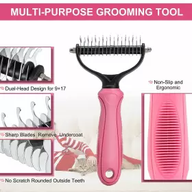 673311178173 WHOOBELL Undercoat Rake Dogs Brush Deshedding #3