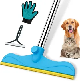 726084921856 WOSWOK Carpet Rake Pet Hair Removal Handle Rem