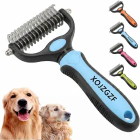 Xojzgzf 313022536564 Pet Pro Tool Grooming Dual Tooth Groom For Dogs Cat Deshedding Brush Dog