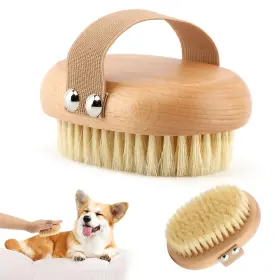 22418977 XUYELORA Boar Bristle Pet Palm Brush Haired Dogs