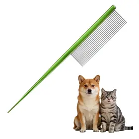 Zaplyte 601968258542 Grooming Pet Comb 7.2inch Dog Rat Tail With Rounded Ends Green