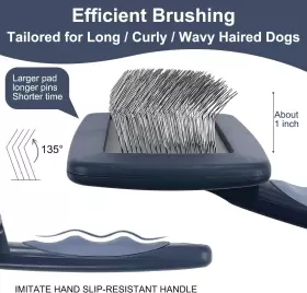 744110981773 ZHIXIN Curved Firm Slicker Dog Poodle Brush Pin #2