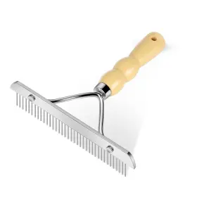 Zzhxkjhky Yq-01 Metal Handheld Carpet Rake For Fluffy Plush Pet Hair Removal 7 Inch White
