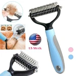 Pet Hair Removal Comb For Dogs Cat Double-sided Detangler Dematting Brush. Fixed Price $8.82.