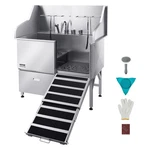Vevor 50" Pet Dog Grooming Bath Tub Stainless Steel W/ Ramp & Faucet Showerhead. Fixed Price $1099.99.