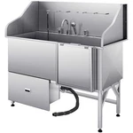 Vevor Stainless Steel Dog Washing Station, 61 Inch Pet Grooming Tub W/ Ramp, Wat. Fixed Price $1925.71.