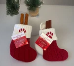 Dog Cat Red Pet Stockings 2 Set St. Thomas Sq Monogrammed Paws Treat Ready Nwt. Fixed Price $14.99.