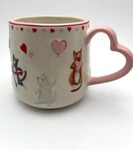 Pets Love Playful Cats Heart Handle Mug Kitty Valentines With Loves 18oz Cup B78. Fixed Price $16.99.