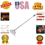 Coal Rake Grill Ash Tool, Bbq Charcoal Stainless Steel For Pizza Oven - .... Fixed Price $34.39.