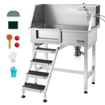 Vevor 34" Dog Washing Station Stainless Steel Grooming Tub For Small Pets Left. Fixed Price $324.99.