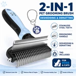 Dog Grooming Brush For Shedding - 2 In 1 Deshedding Tool And Undercoat Rake. Fixed Price $13.89.