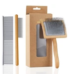 Werduoland Ergonomic Slicker Brush For Long-haired Dogs - Wooden Handle, Wood. Fixed Price $24.72.