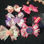 Pink White Purple Multicolor Dog Hair Bands & Clips Set Bows Crown Floral. Fixed Price $9.99.