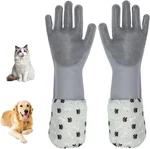 Robatun Dog Washing Gloves- Long Sleeved Pet Grooming Gloves - Heat Brown. Fixed Price $16.31.