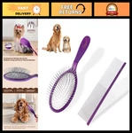 2pcs Pet Grooming Slicker Brush Set, Stainless Steel Pins, Anti-static, Gentle M. Fixed Price $44.99.