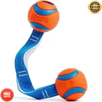 Interactive Tug Fetch Dog Toy With Dual Tennis Balls Durable Nylon Strap Handle. Fixed Price $12.72.