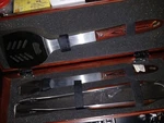 Chase Private Client Gift Bbq Grill Tool Set Stainless Steel Wooden Handles New. Fixed Price $30.00.