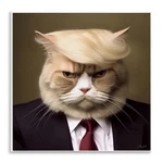 Stupell Industries Trump Cat Portrait Wall Plaque Art By Roozbeh 12"l X 12"w. Fixed Price $31.07.