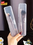 Snap-on Transparent Makeup Brush Storage Box - Flip-top, Dustproof, Travel Ready. Fixed Price $8.99.