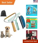 Manual Pet Hair Remover 3 Pack With Storage Bag - Travel-friendly Cleaning Tool. Fixed Price $17.99.