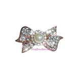 Puppy Bows Small Swallowtail Pearl & Rhinestone Bowknot Dog Bow Pet Hair. Fixed Price $7.50.