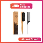 Valentise Boar Bristle Slick Back Hair Brush, Teasing Brush With Black Carb. Fixed Price $8.60.