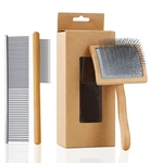 Werduoland Ergonomic Slicker Brush For Long-haired Dogs - Wooden Handle, Wood. Fixed Price $28.39.