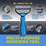 Deshedding Double Sided Brush For Dogs & Cats, Undercoat Rake Grooming Comb. Fixed Price $9.97.