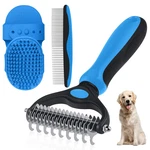 Double-sided Pet Grooming Rake - 4-in-1 Professional Kit, Desheddin. Fixed Price $14.70.