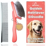 2-in-1 Dog Slicker Brush & Comb For Golden Retriever Doodle - Easy Detangli.... Fixed Price $41.09.