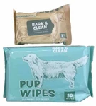 70 Puppy / Dog Wipes - 50 Dry Cleaning 20 Wet Grooming Bark & Clean. Fixed Price $5.99.