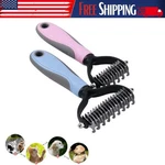 Professional Pet Grooming Tool 2 Sided Undercoat Dog Cat Shedding Comb Brush. Fixed Price $7.59.